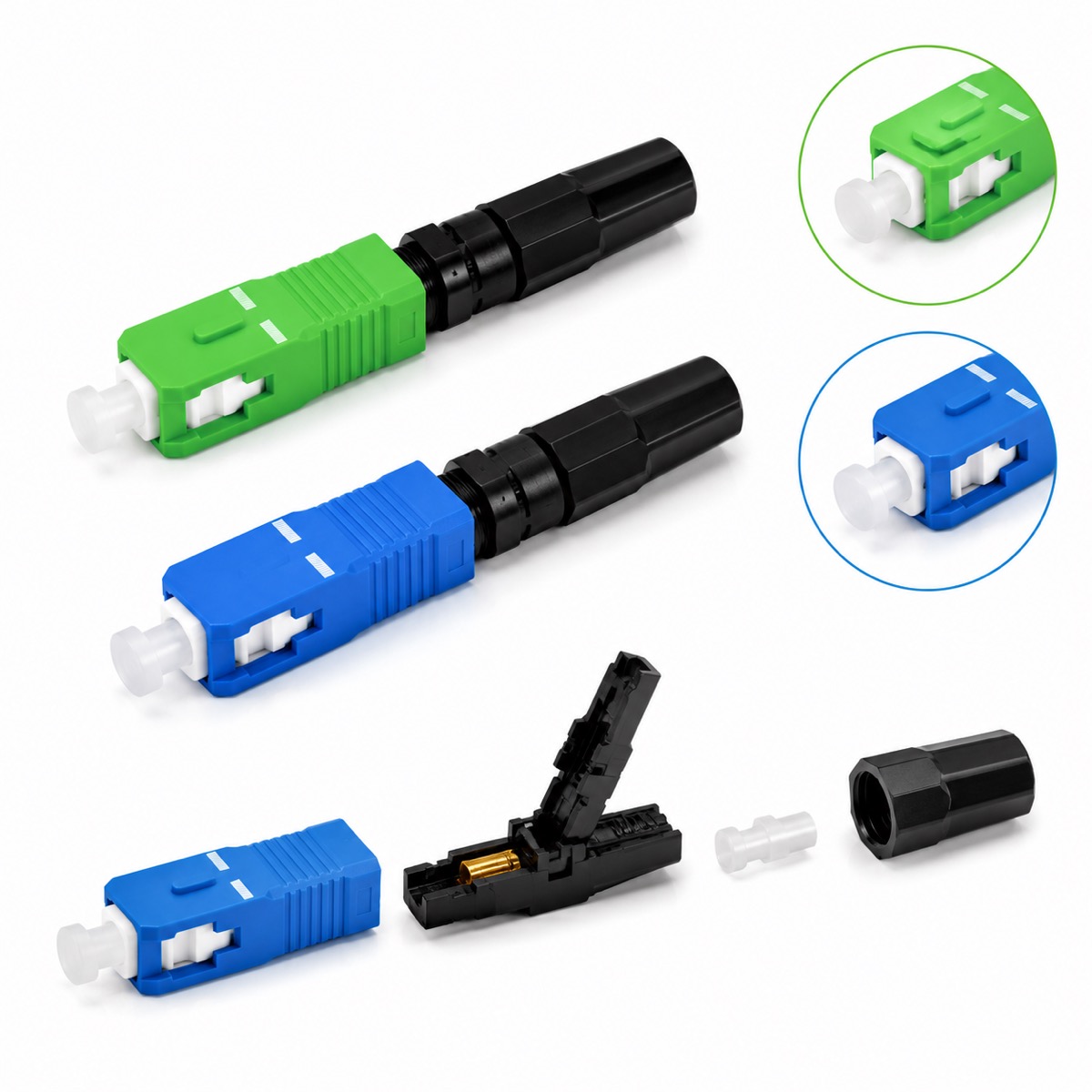 Fast fiber optic connector